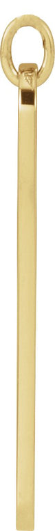 14K Gold Engravable Bar Necklace or Pendant – 22.4x5mm - Yellow Gold - view 2