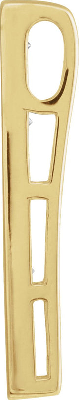 14K Gold Round Natural Diamond Accented Heart Bar Pendant - view 5