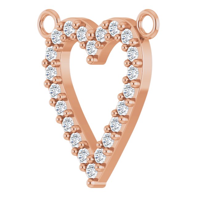 14K Gold Round Lab-Grown Diamond Accented Heart Necklace - Rose Gold - view 5