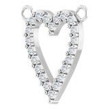 14K Gold Round Natural Diamond Accented Heart Necklace – 13.4x12.5mm - White Gold - view 5