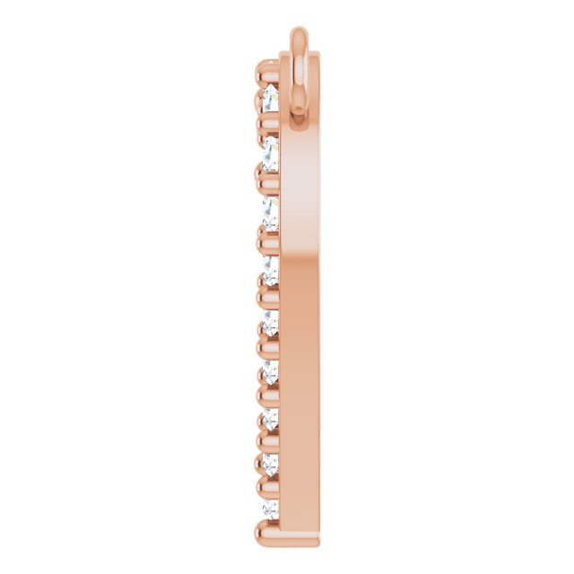 14K Gold Round Lab-Grown Diamond Accented Heart Necklace - Rose Gold - view 6