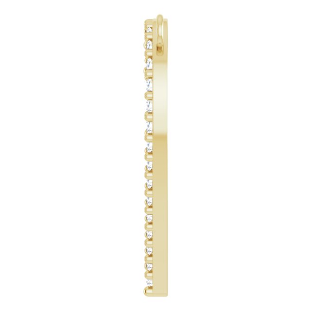 14K Gold Round Lab-Grown Diamond Accented Heart Necklace - Yellow Gold - view 6