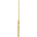 14K Gold Round Natural Diamond Accented Heart Necklace – 13.4x12.5mm - Yellow Gold - view 6