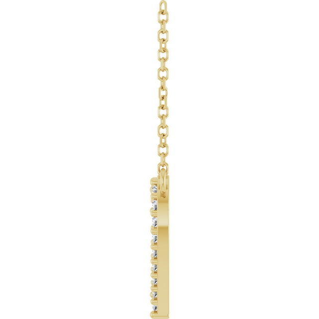 14K Gold Round Natural Diamond Accented Heart Necklace – 13.4x12.5mm - Yellow Gold - view 6