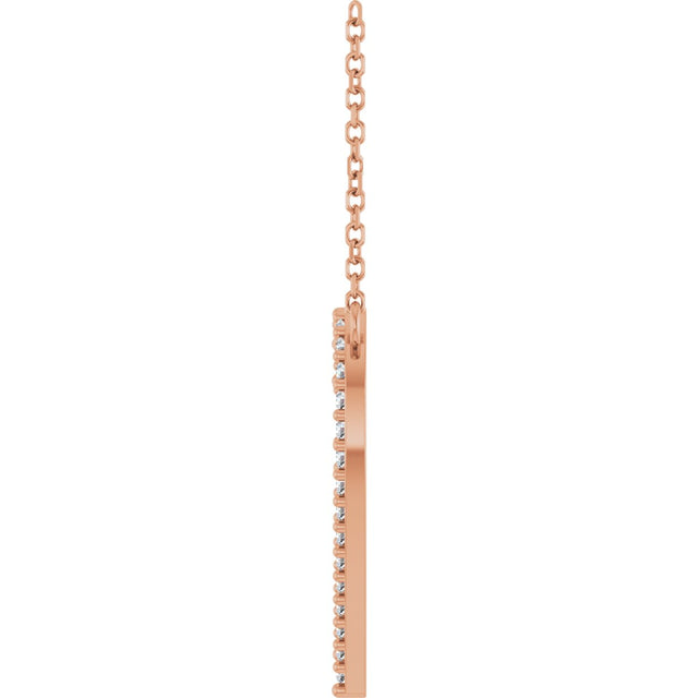 14K Gold Round Natural Diamond Accented Heart Necklace – 13.4x12.5mm - Rose Gold - view 6