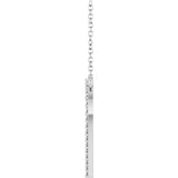 14K Gold Round Natural Diamond Accented Heart Necklace – 13.4x12.5mm - White Gold - view 6
