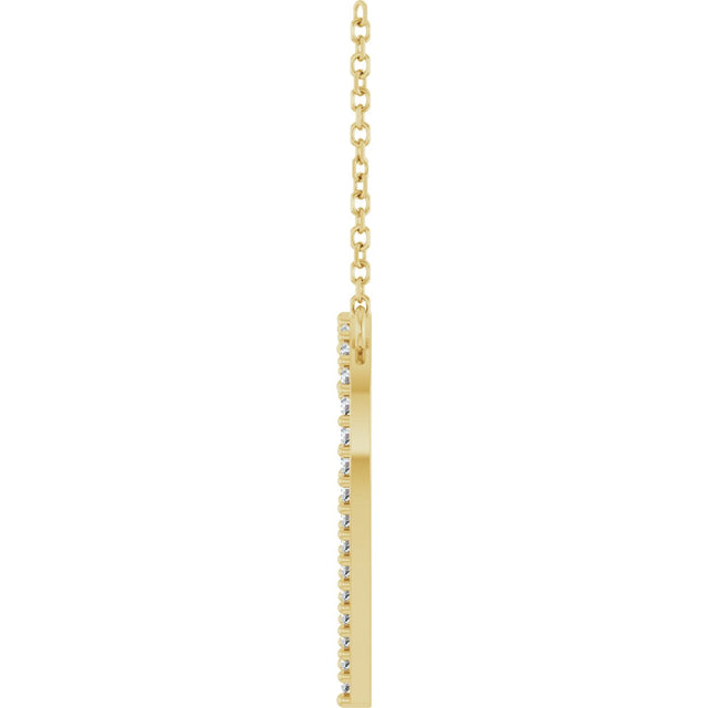14K Gold Round Natural Diamond Accented Heart Necklace – 13.4x12.5mm - Yellow Gold - view 6