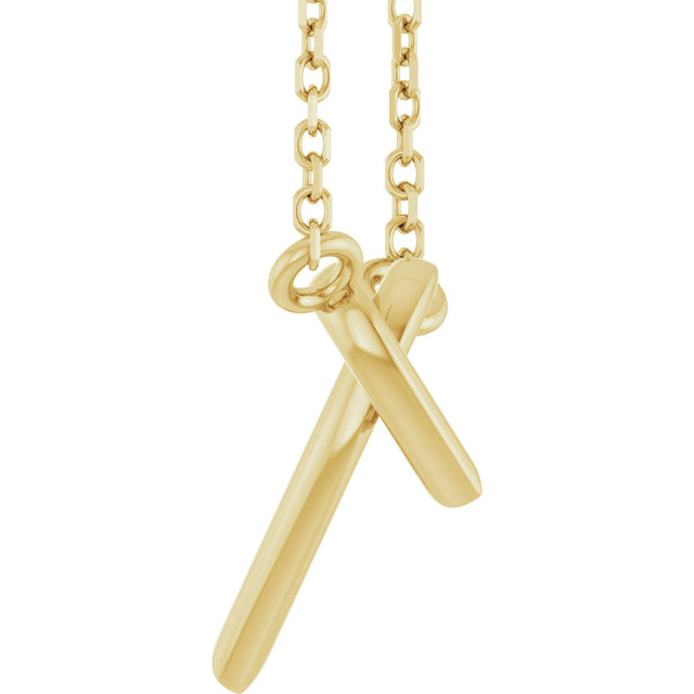 14K Gold Interlocking Hearts Necklace - Yellow Gold - view 3