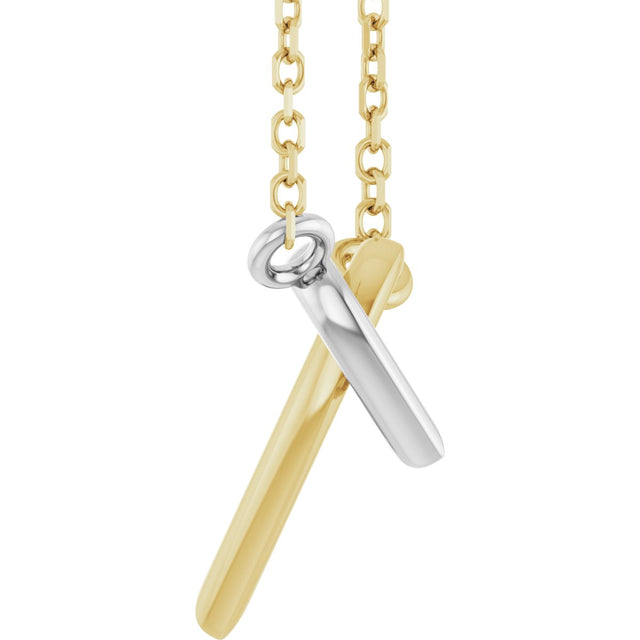 14K Gold Interlocking Hearts Necklace - Two-Tone - view 3