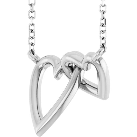 Platinum Interlocking Hearts Necklace - view 2