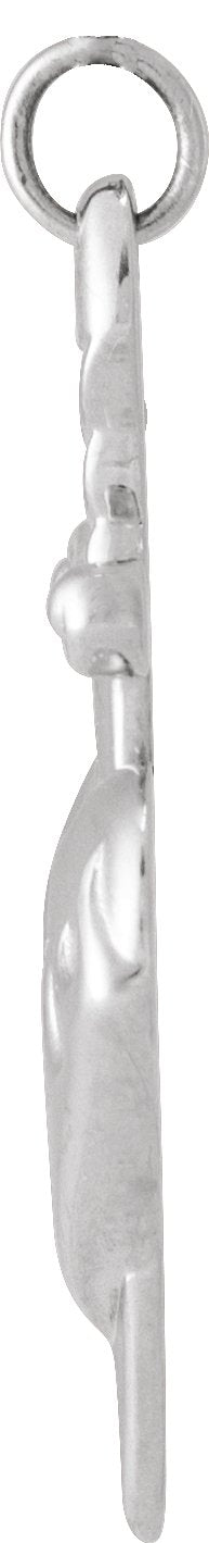14K Gold Heart & Dagger Necklace or Pendant - White Gold - view 2