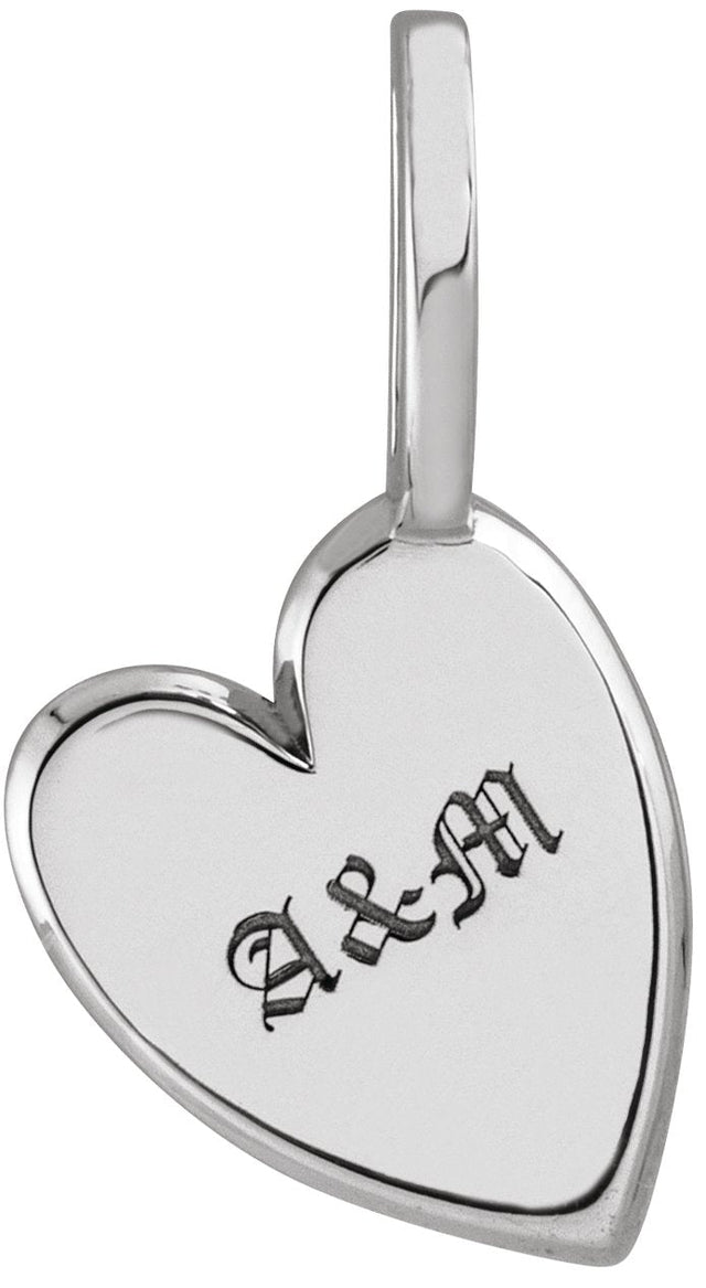 Platinum Engravable Sideways Heart Pendant - view 3