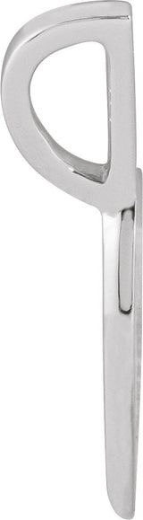14K Gold Engravable Sideways Heart Pendant - White Gold - view 2