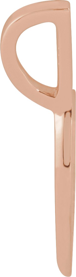 14K Gold Engravable Sideways Heart Pendant - Rose Gold - view 2