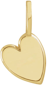 14K Gold Engravable Sideways Heart Pendant - Yellow Gold