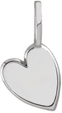 Platinum Engravable Sideways Heart Pendant