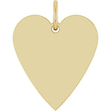 14K Gold Engravable Heart Necklace or Pendant – 15.6x12mm - Yellow Gold
