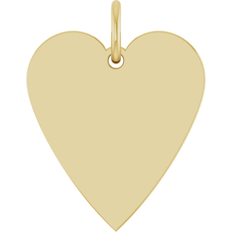 14K Gold Engravable Heart Necklace or Pendant – 15.6x12mm - Yellow Gold