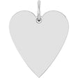 14K Gold Engravable Heart Necklace or Pendant – 15.6x12mm - White Gold