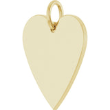 14K Gold Engravable Heart Necklace or Pendant – 15.6x12mm - Yellow Gold - view 2