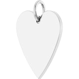 14K Gold Engravable Heart Necklace or Pendant – 15.6x12mm - White Gold - view 2