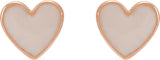 14K Gold Enamel Heart Earrings - Rose Gold - view 2