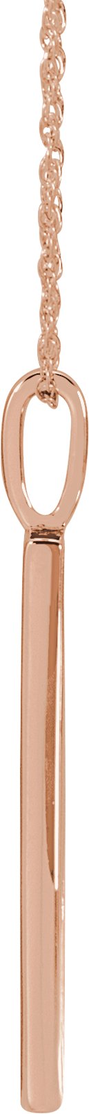 14K Gold Round Natural Diamond Accented Love Necklace - Rose Gold - view 4