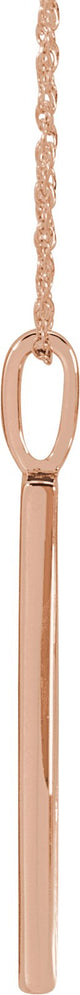14K Gold Round Natural Diamond Accented Love Necklace - Rose Gold - view 4