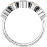 Platinum Natural Citrine Five-Stone Heart Ring - view 12