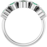 Platinum Lab-Grown Emerald Five-Stone Heart Ring - view 12