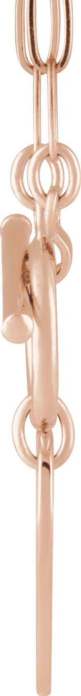 14K Gold Engravable Toggle Necklace - Rose Gold - view 3