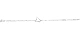 14K Gold Heart & Paperclip-Style Bracelet – 14x11mm - White Gold - view 2