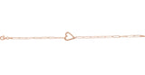14K Gold Heart & Paperclip-Style Bracelet – 14x11mm - Rose Gold - view 2