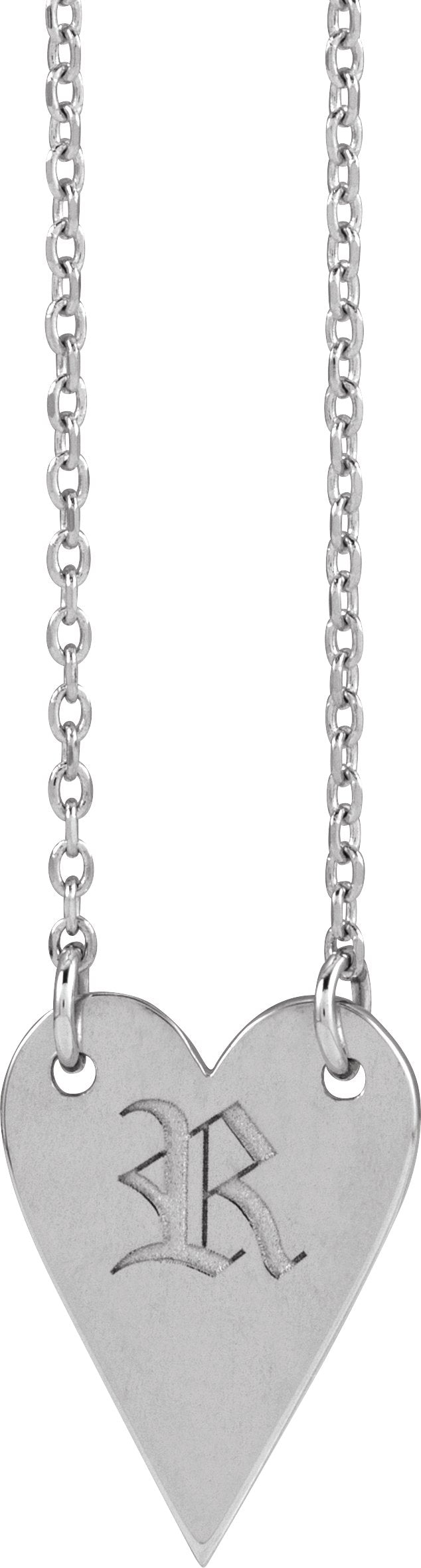 Platinum Engravable Heart Necklace – 13.5x10mm - view 3