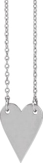 Platinum Engravable Heart Necklace – 13.5x10mm