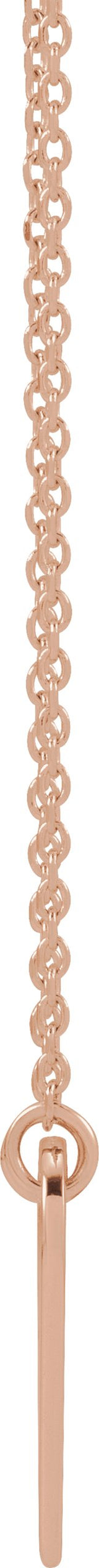 14K Gold Engravable Heart Necklace – 13.5x10mm - Rose Gold - view 2