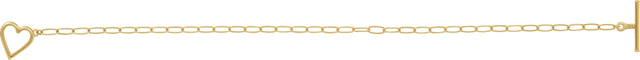 14K Gold Heart & Paperclip-Style Bracelet - Yellow Gold - view 2