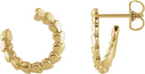 14K Gold Front-Back Heart Hoop Earrings - Yellow Gold