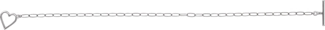 14K Gold Heart & Paperclip-Style Bracelet - White Gold - view 2