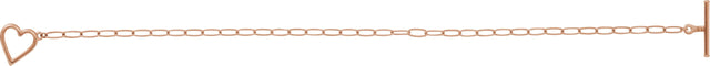 14K Gold Heart & Paperclip-Style Bracelet - Rose Gold - view 2
