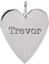 14K Gold Engravable Heart Necklace or Pendant – 15.6x12mm - White Gold - view 4
