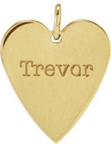 14K Gold Engravable Heart Necklace or Pendant – 15.6x12mm - Yellow Gold - view 4