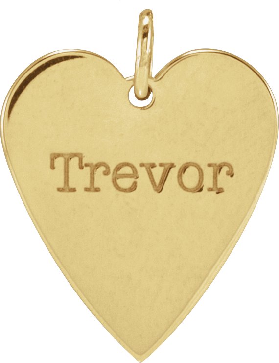 14K Gold Engravable Heart Necklace or Pendant – 15.6x12mm - Yellow Gold - view 4
