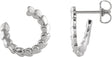 14K Gold Front-Back Heart Hoop Earrings - White Gold
