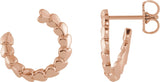 14K Gold Front-Back Heart Hoop Earrings - Rose Gold