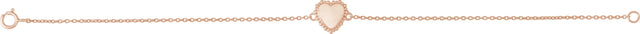 14K Gold Engravable Beaded Heart Bracelet - Rose Gold - view 2