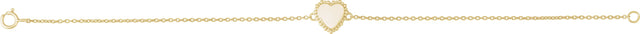 14K Gold Engravable Beaded Heart Bracelet - Yellow Gold - view 2
