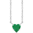 Platinum Lab-Grown Emerald Heart Solitaire Necklace