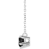 Platinum Natural Onyx Heart Solitaire Necklace - view 3