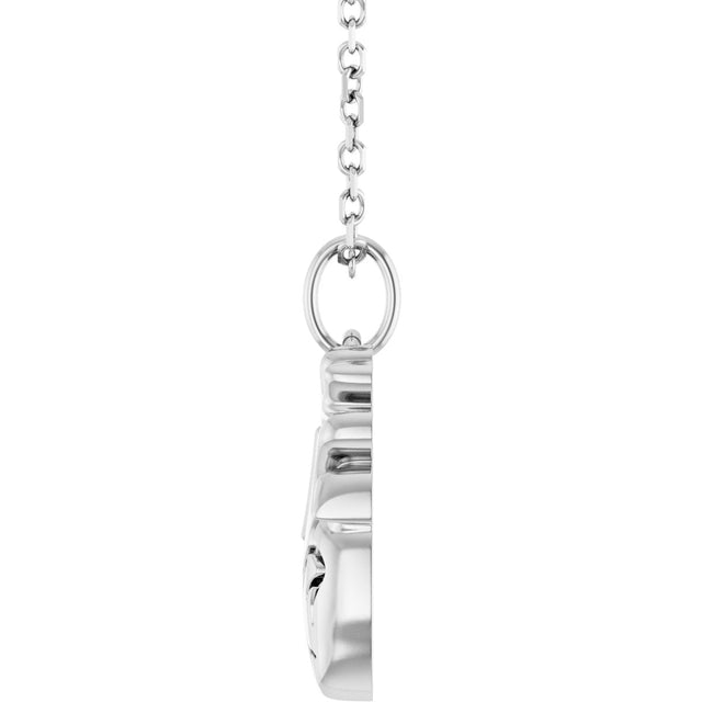 14K Gold Anatomical Heart Necklace or Pendant - White Gold - view 3